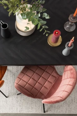 Eetkamerstoelen Zonder Armleuning-Zuiver OMG velvet (set van 2) Eetkamerstoel Old Pink