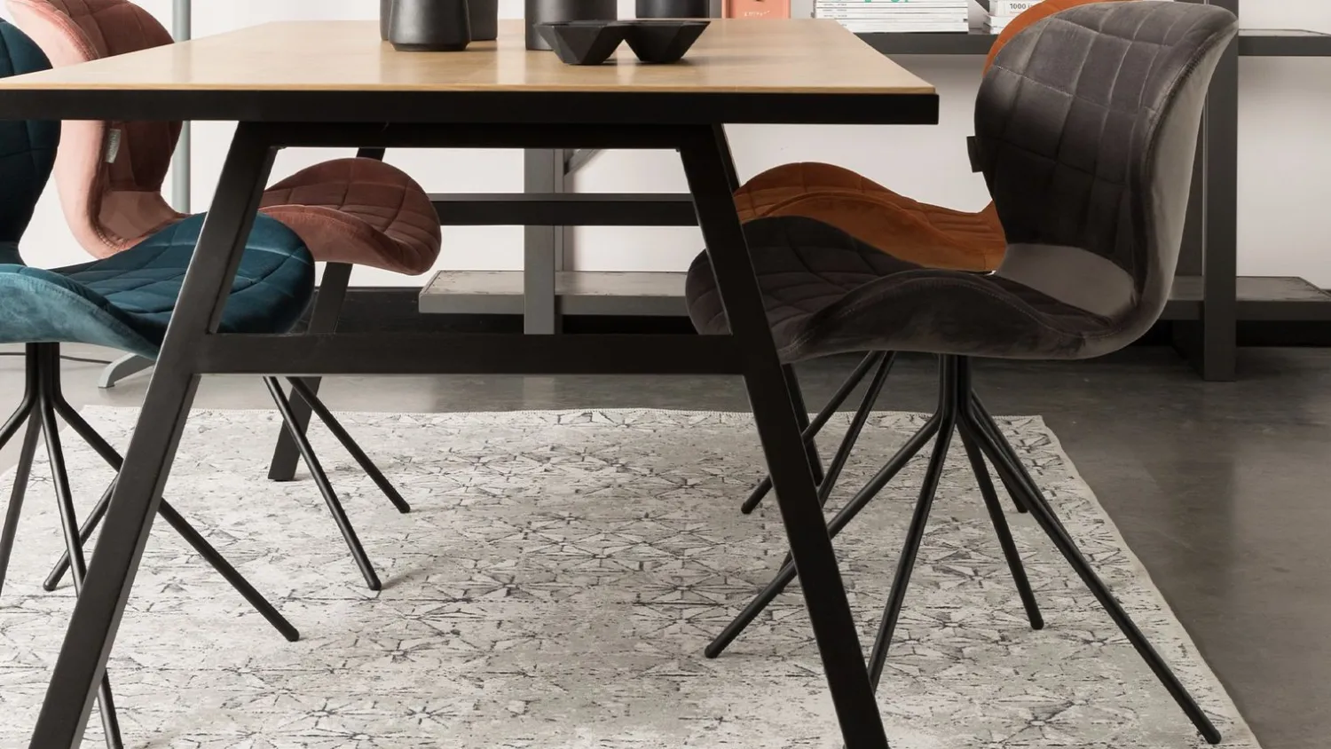 Eetkamerstoelen Zonder Armleuning-Zuiver OMG velvet (set van 2) Eetkamerstoel Grey