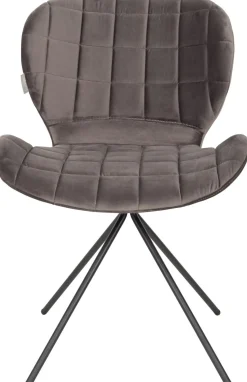 Eetkamerstoelen Zonder Armleuning-Zuiver OMG velvet (set van 2) Eetkamerstoel Grey