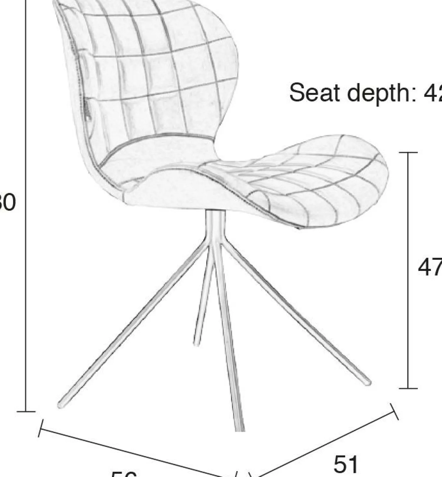 Eetkamerstoelen Zonder Armleuning-Zuiver OMG velvet (set van 2) Eetkamerstoel Grey