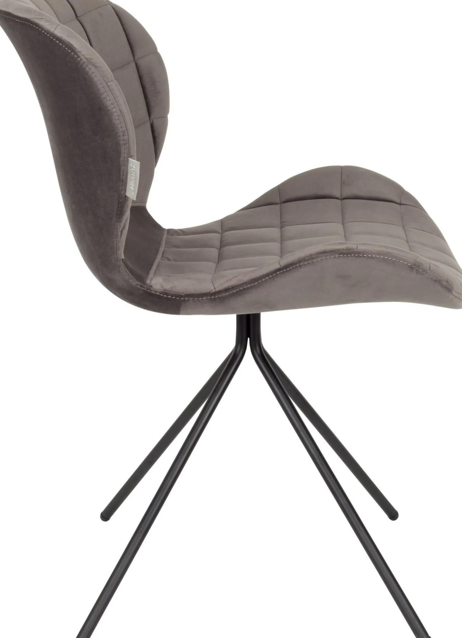 Eetkamerstoelen Zonder Armleuning-Zuiver OMG velvet (set van 2) Eetkamerstoel Grey