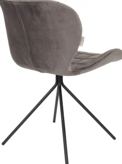 Eetkamerstoelen Zonder Armleuning-Zuiver OMG velvet (set van 2) Eetkamerstoel Grey