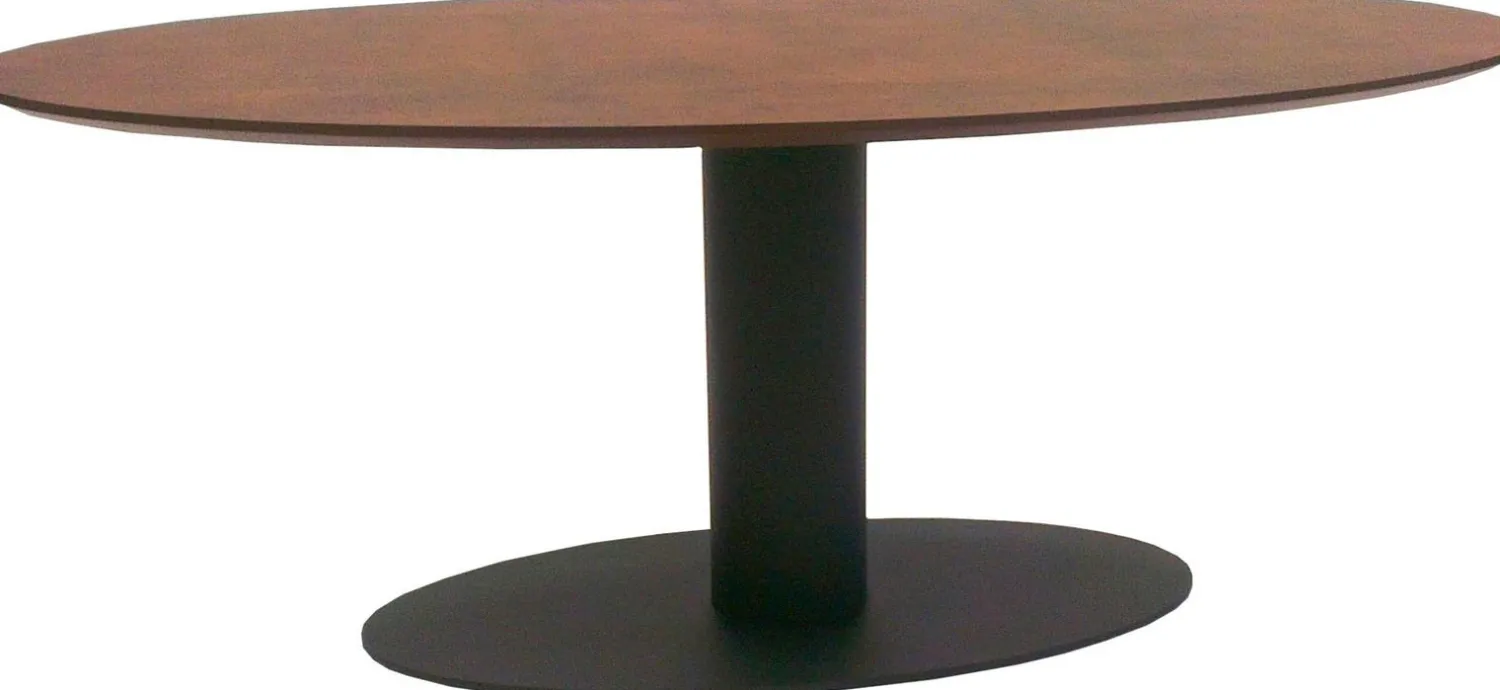 Houten Eettafels|Ovale Eettafels-Metaform Orfis Eettafel Bruin
