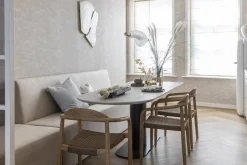 Houten Eettafels|Ovale Eettafels-Metaform Orfis Eettafel Bruin