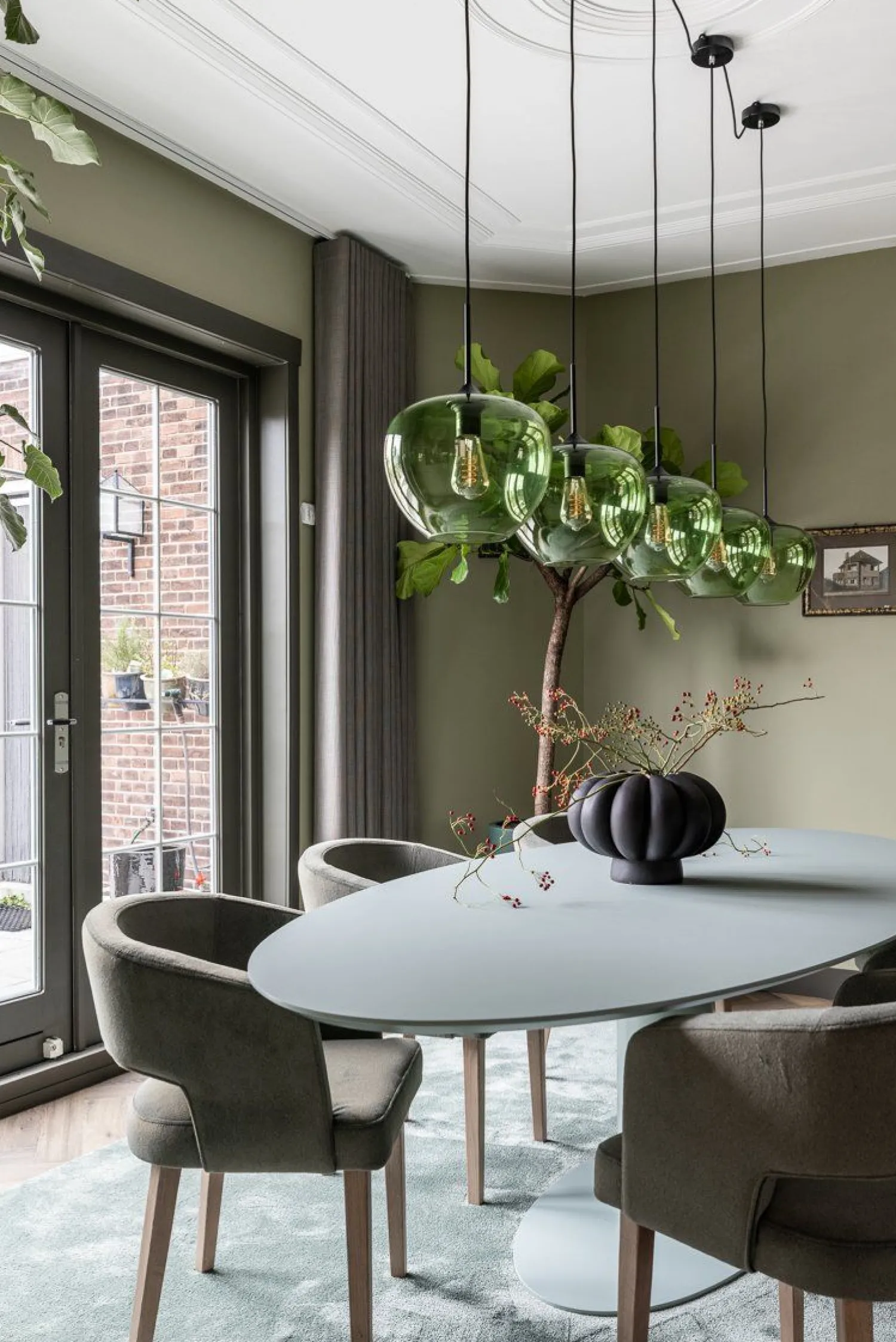 Houten Eettafels|Ovale Eettafels-Metaform Orfis Eettafel Bruin