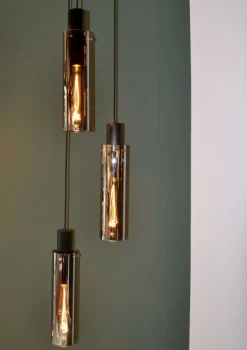 Glazen Hanglampen|Glazen Hanglampen-Lucide Orlando Hanglamp Zwart