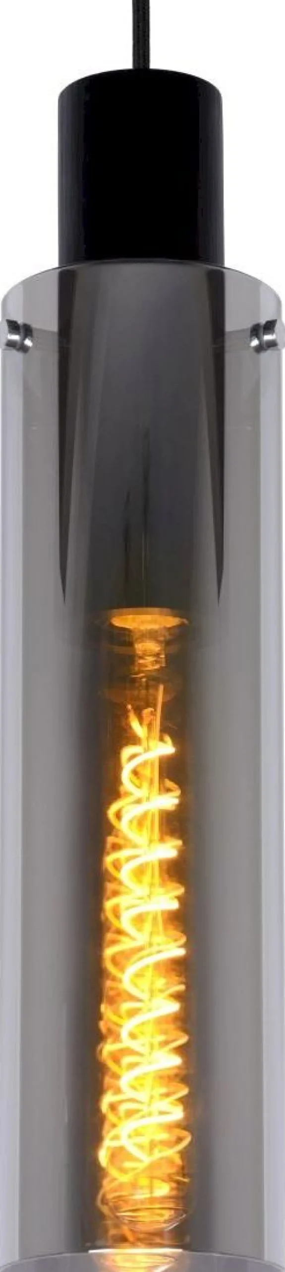 Glazen Hanglampen|Glazen Hanglampen-Lucide Orlando Hanglamp Zwart