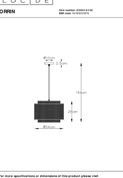 Moderne Hanglampen|Moderne Hanglampen-Lucide Orrin Hanglamp Zwart