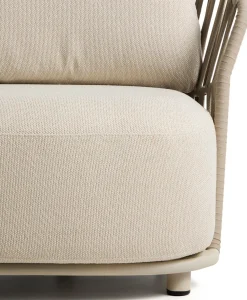 Tuinstoelen-Kave Home Osani Outdoor Fauteuil Ecru, Taupe