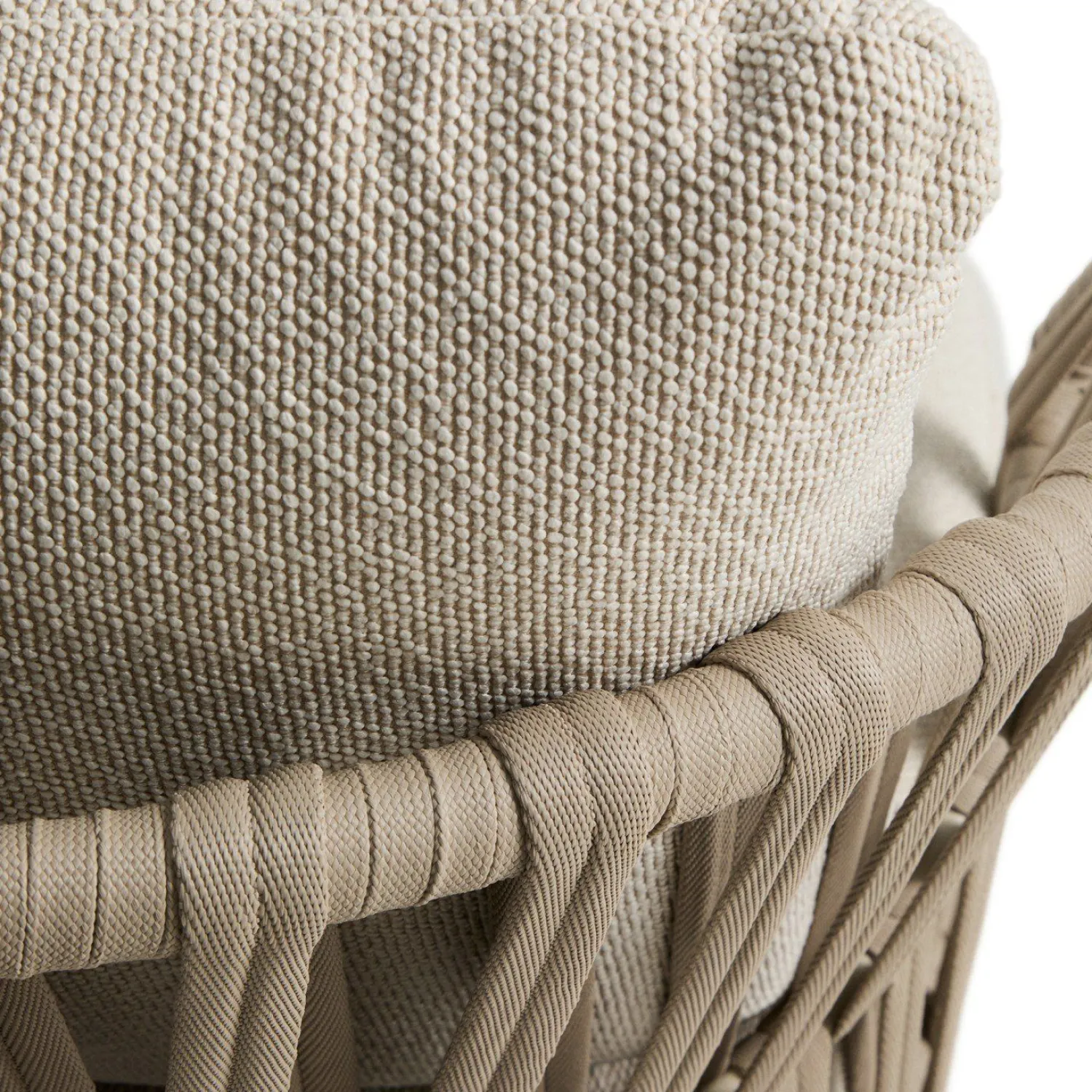 Tuinstoelen-Kave Home Osani Outdoor Fauteuil Ecru, Taupe