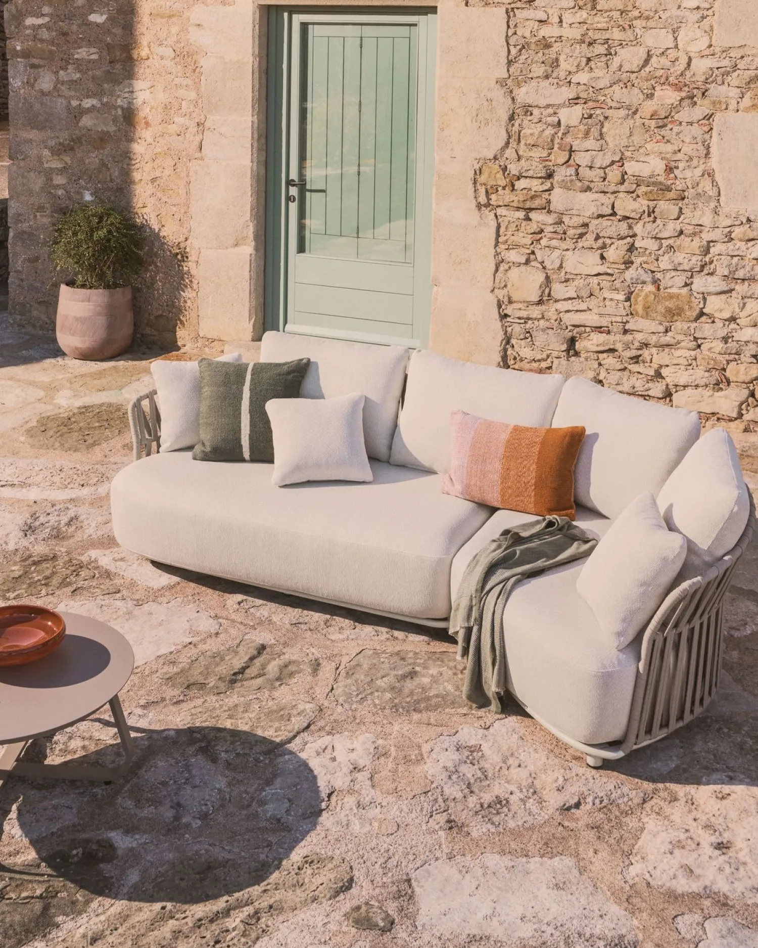 Tuinbanken-Kave Home Osani Tuinbank Ecru, Taupe