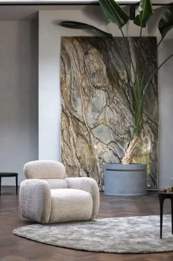 Draaifauteuils-XOOON Ostia Fauteuil Beige