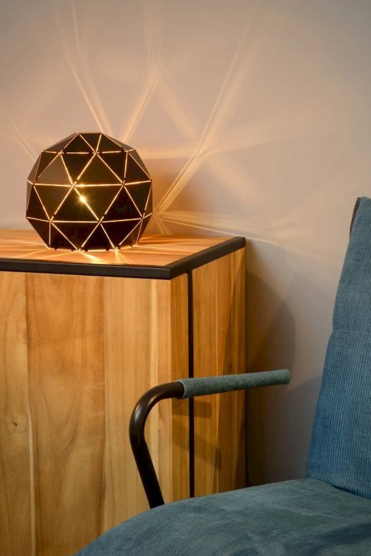 Moderne Tafellampen|Tafellampen-Lucide Otona Tafellamp Zwart