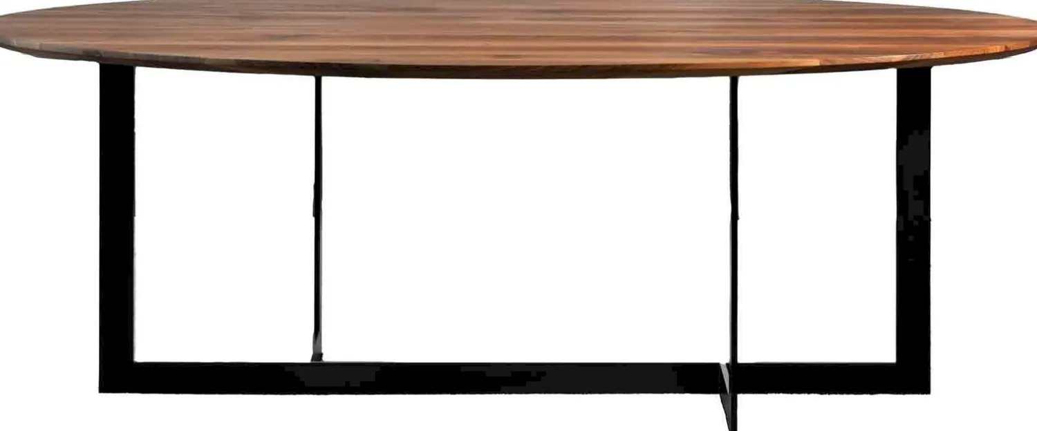 Houten Eettafels|Ovale Eettafels-Interstar Ovaal Eettafel Bruin