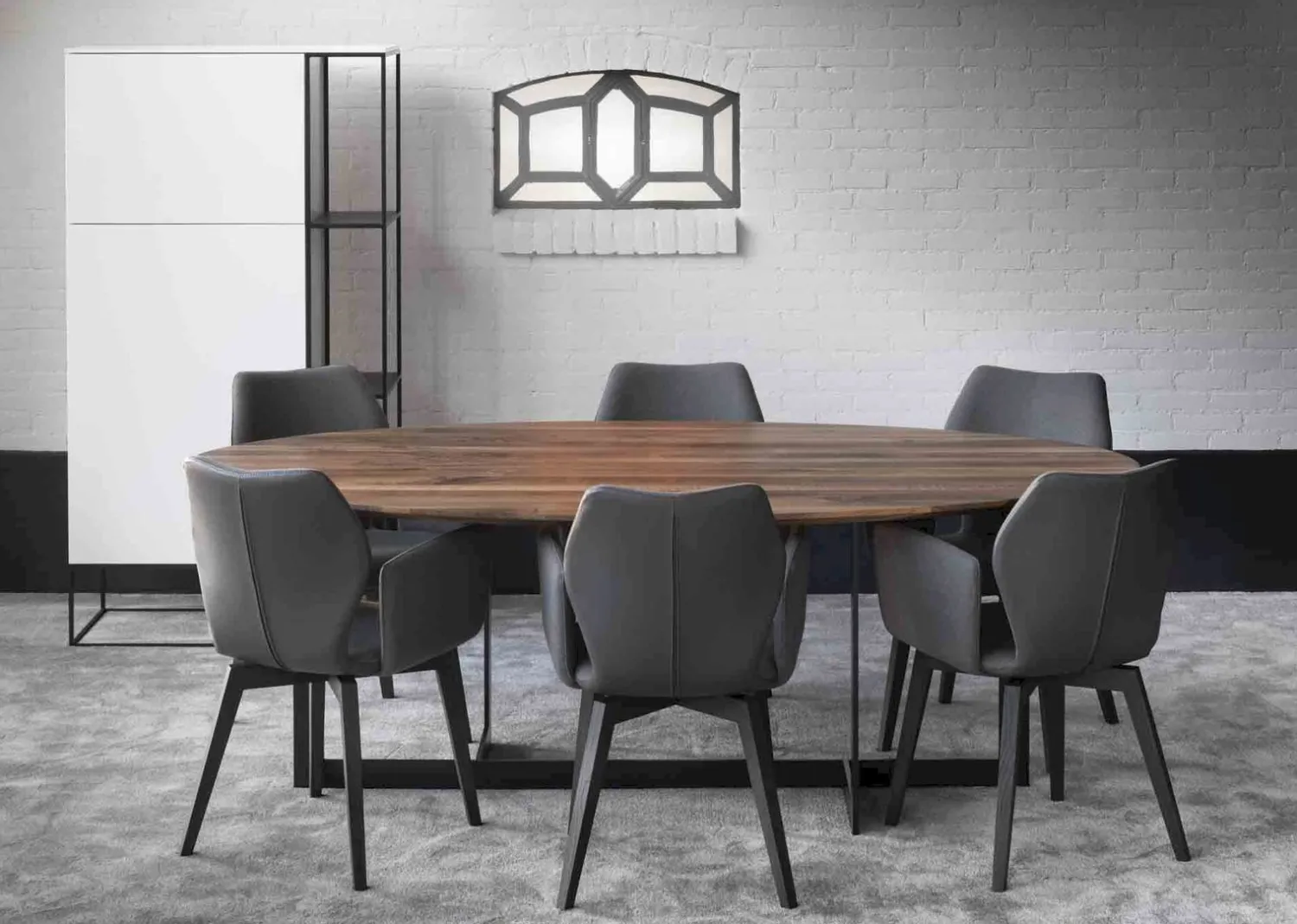 Houten Eettafels|Ovale Eettafels-Interstar Ovaal Eettafel Bruin
