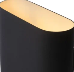 Wandlampen|Wandlampen-Lucide Ovalis Wandlamp Zwart