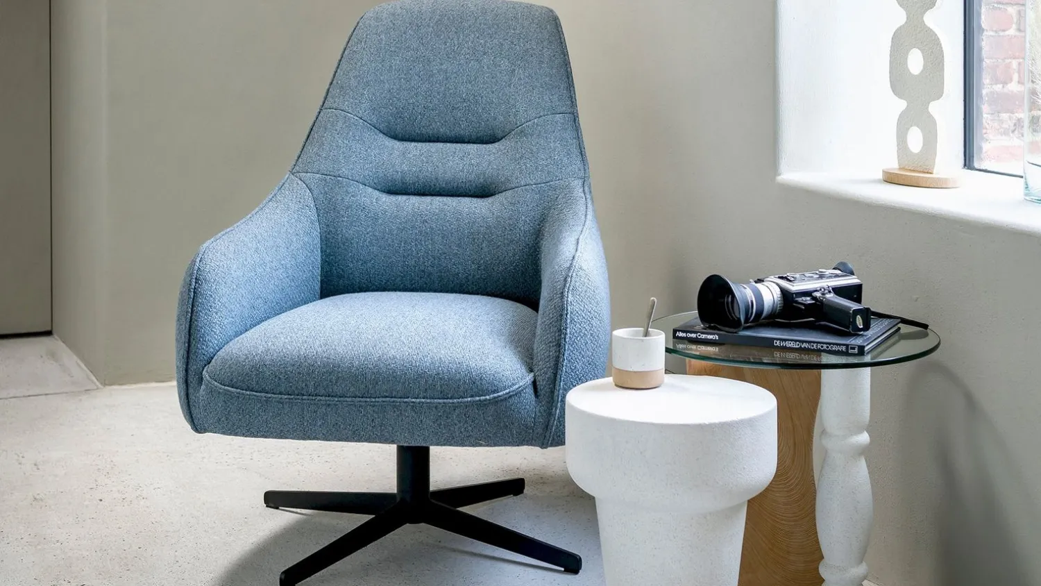 Draaifauteuils-XOOON Oviedo Fauteuil Sky Blue