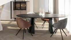 Kuipstoelen|Eetkamerstoelen Met Armleuning-XOOON Owen Eetkamerstoel Kiezel