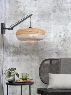 Wandlampen|Wandlampen-Good&Mojo Palawan S Black Wandlamp Natural/White