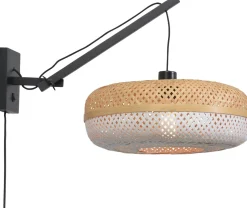 Wandlampen|Wandlampen-Good&Mojo Palawan S Black Wandlamp Natural/White