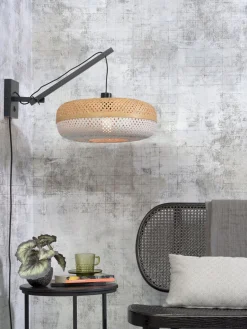 Wandlampen|Wandlampen-Good&Mojo Palawan S Black Wandlamp Natural/White