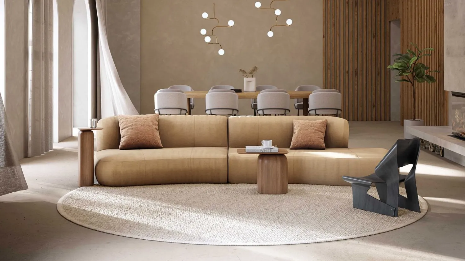 Vloerkleden|Wollen Vloerkleden-Brinker Carpets Pallio Ajour Black Vloerkleed Creme, Naturel