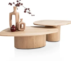 Houten Salontafels|Organische Salontafels-XOOON Palma Salontafel Natural