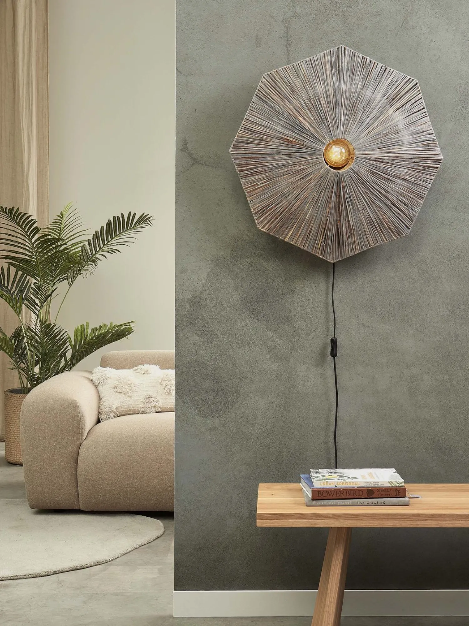 Wandlampen|Wandlampen-Good&Mojo Panama L Wandlamp Grey