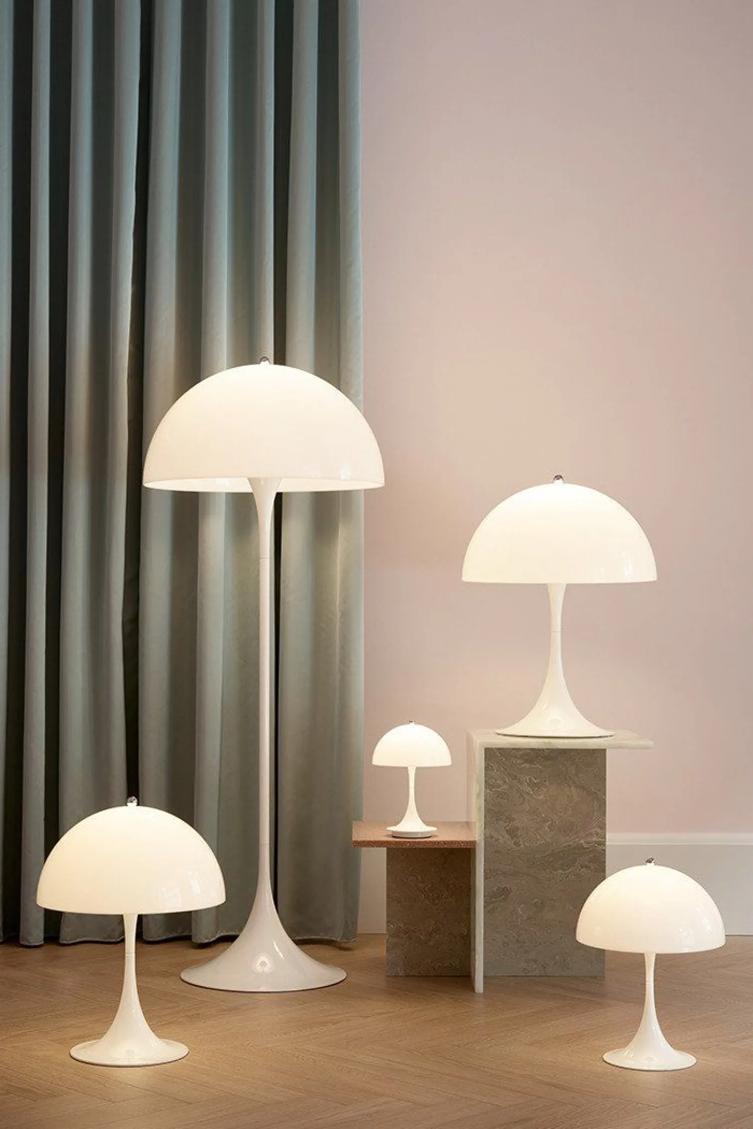 Design Vloerlampen|Vloerlampen-Louis Poulsen Panthella Vloerlamp White Opal