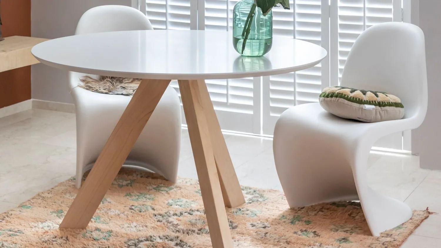 Design Stoelen|Eetkamerstoelen Zonder Armleuning-Vitra Panton Eetkamerstoel Wit