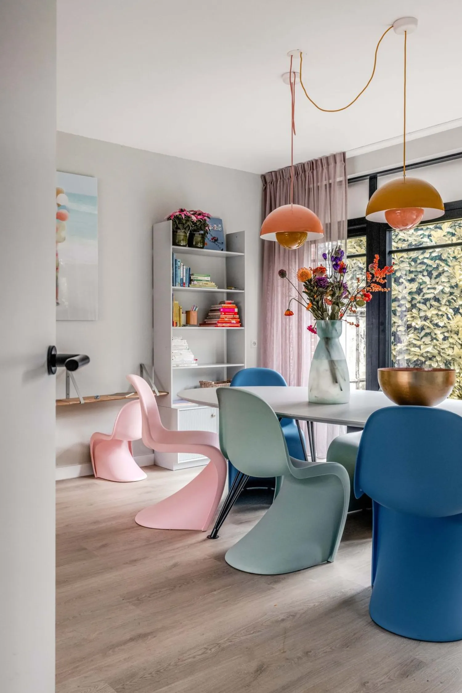 Design Stoelen|Eetkamerstoelen Zonder Armleuning-Vitra Panton Eetkamerstoel Soft Mint