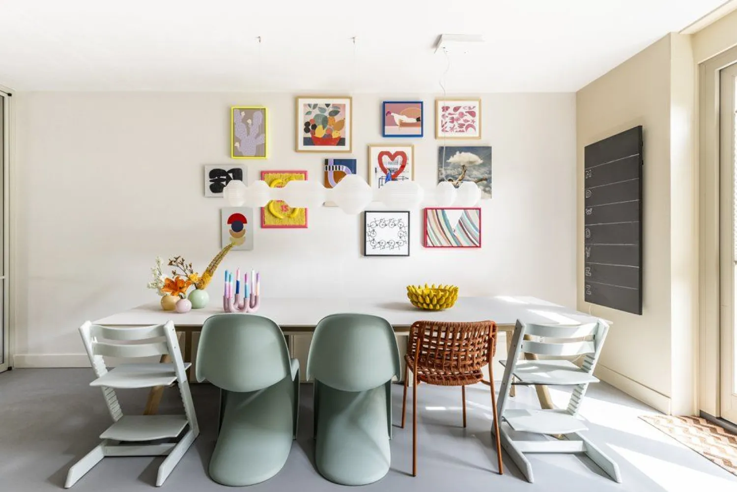 Design Stoelen|Eetkamerstoelen Zonder Armleuning-Vitra Panton Eetkamerstoel Soft Mint
