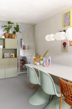 Design Stoelen|Eetkamerstoelen Zonder Armleuning-Vitra Panton Eetkamerstoel Soft Mint