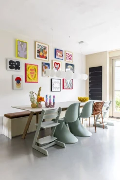 Design Stoelen|Eetkamerstoelen Zonder Armleuning-Vitra Panton Eetkamerstoel Soft Mint
