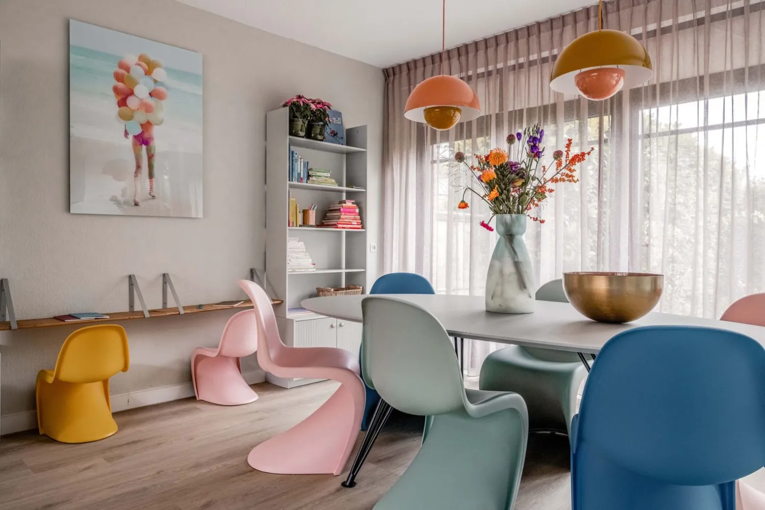 Design Stoelen|Eetkamerstoelen Zonder Armleuning-Vitra Panton Eetkamerstoel Soft Mint
