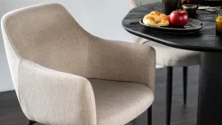 Eetkamerstoelen Met Armleuning-Eleonora Paul Armstoel Taupe