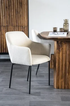 Eetkamerstoelen Met Armleuning-Eleonora Paul Armstoel Taupe