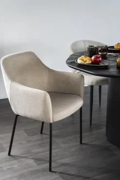 Eetkamerstoelen Met Armleuning-Eleonora Paul Armstoel Taupe