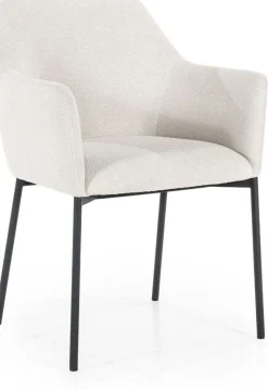 Eetkamerstoelen Met Armleuning-Eleonora Paul Armstoel Beige