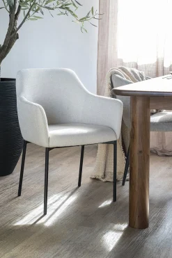 Eetkamerstoelen Met Armleuning-Eleonora Paul Armstoel Beige