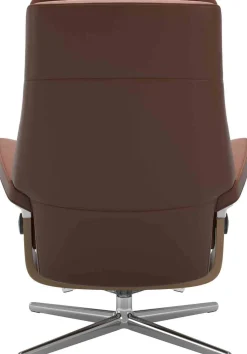 Leren Fauteuils|Draaifauteuils-Stressless Paul Relaxfauteuil + Hocker Chocolate