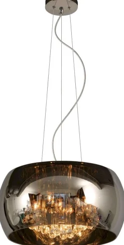 Glazen Hanglampen|Glazen Hanglampen-Lucide Pearl Hanglamp Chroom