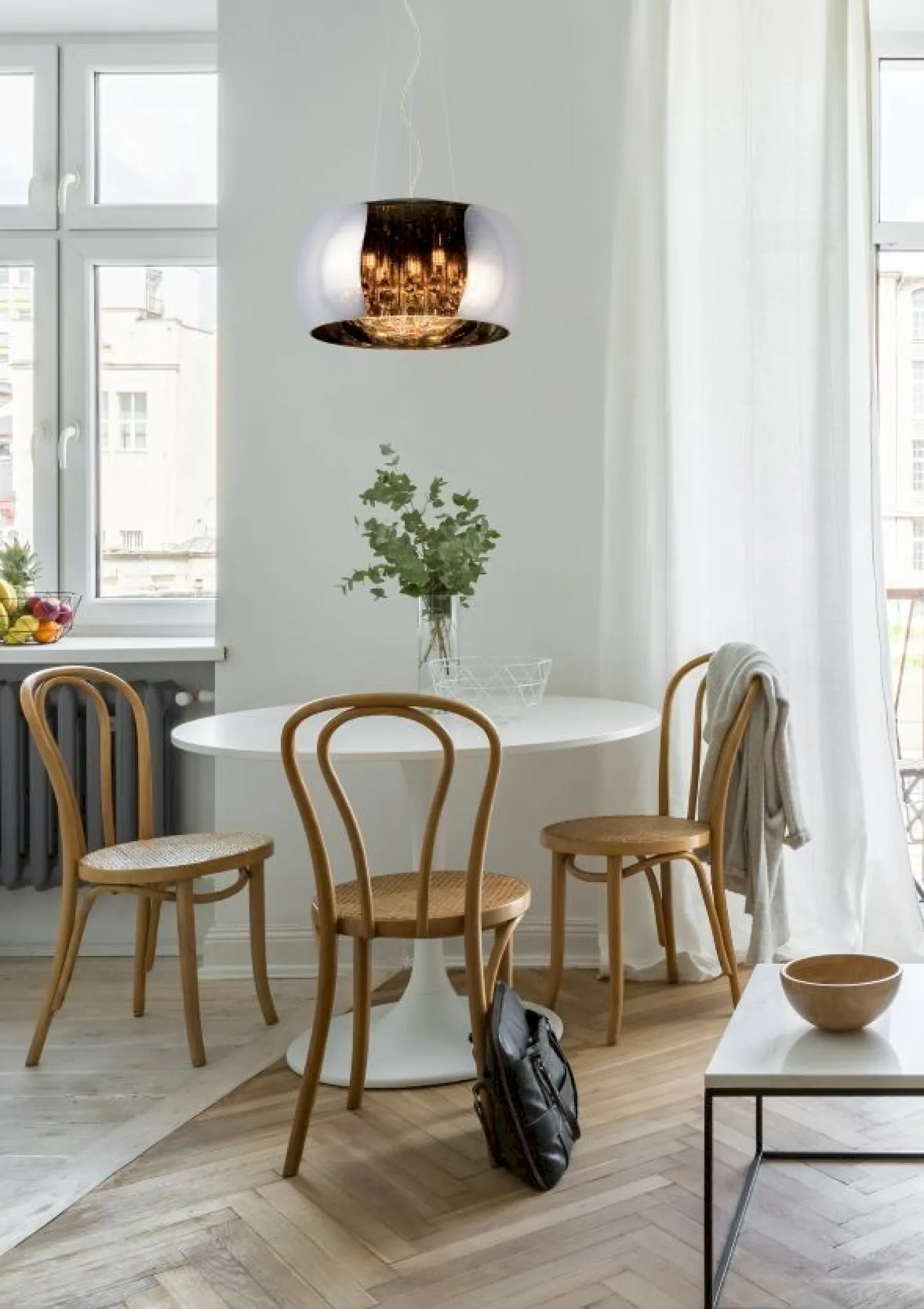 Glazen Hanglampen|Glazen Hanglampen-Lucide Pearl Hanglamp Chroom