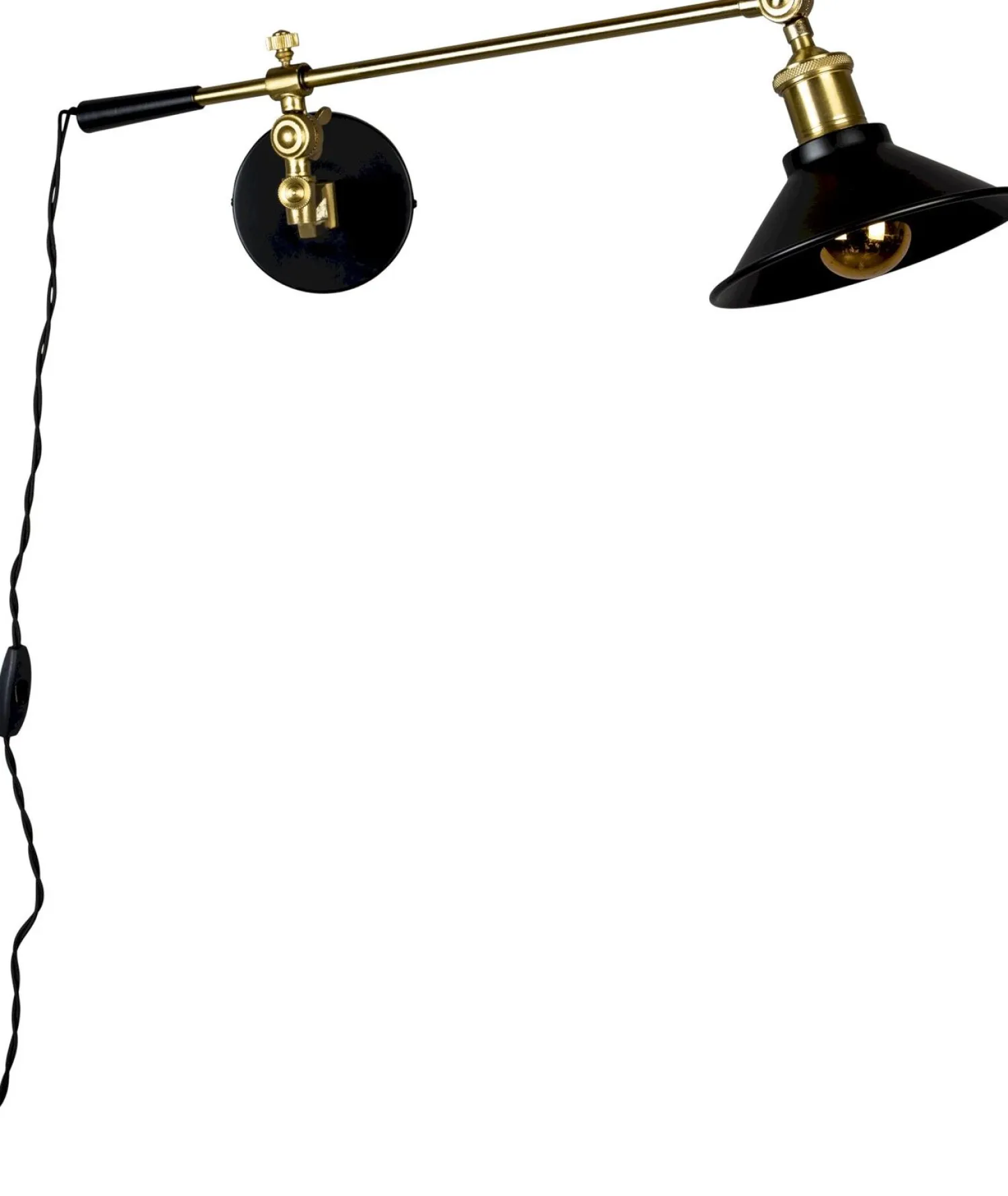 Industriële Wandlampen|Wandlampen-Dutchbone Penelope Wandlamp Black