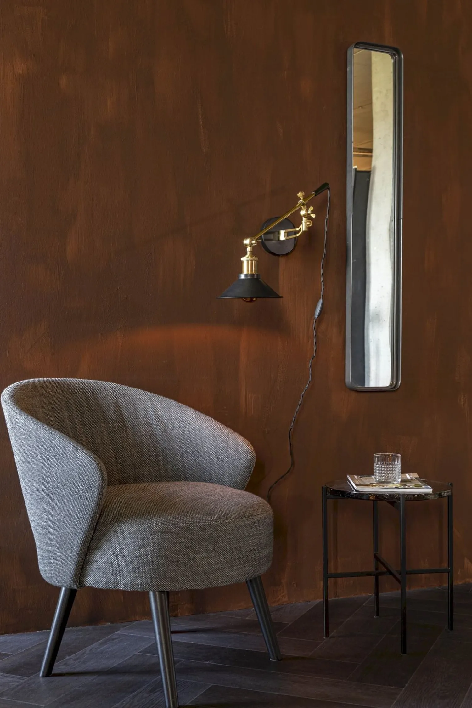 Industriële Wandlampen|Wandlampen-Dutchbone Penelope Wandlamp Black
