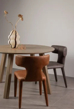 Eetkamerstoelen Zonder Armleuning-WOOOD Permit Eetkamerstoel Cognac