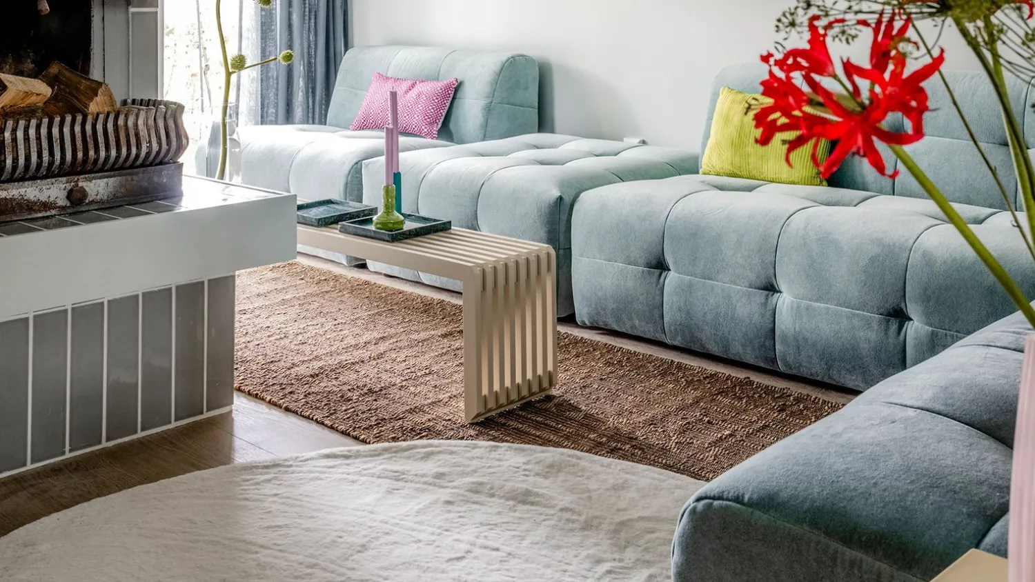 Vloerkleden|Ronde Vloerkleden-Trendhopper Perry Rond Vloerkleed Beige