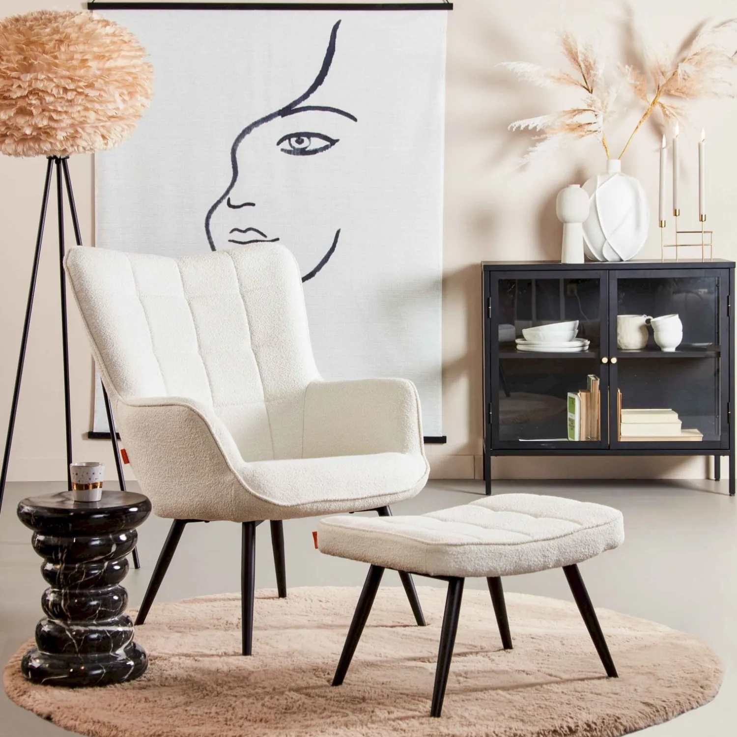 Vloerkleden|Ronde Vloerkleden-Trendhopper Perry Rond Vloerkleed Taupe