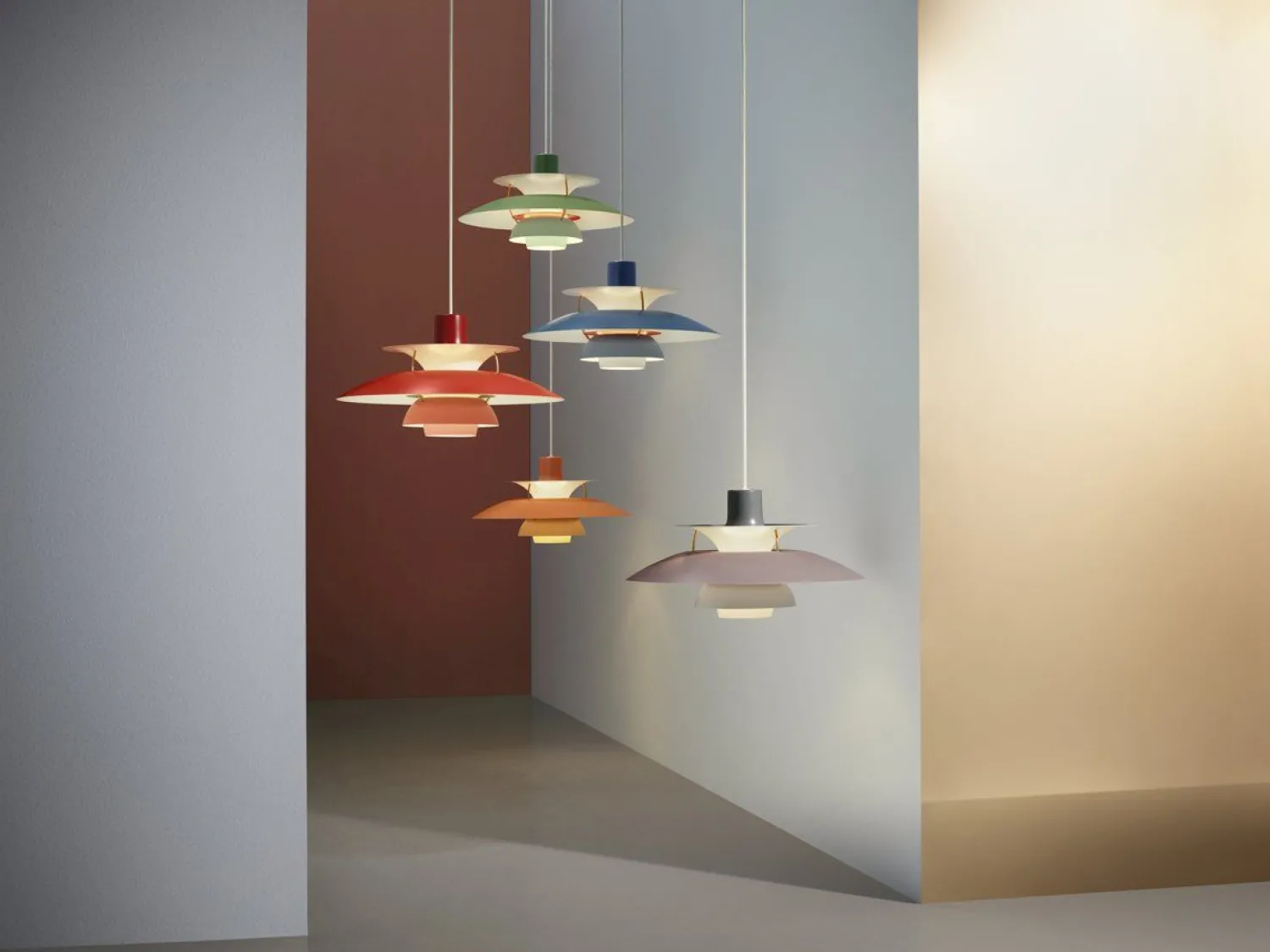 Design Hanglampen|Design Hanglampen-Louis Poulsen PH5 Hanglamp Hues of Orange