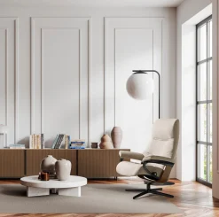 Relaxfauteuils-Stressless Philip M Relaxfauteuil + Hocker Greige